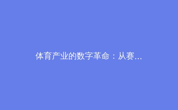 体育产业的数字革命：从赛场激情到虚拟现实的沉浸式体验 - 4